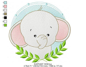 Elephant embroidery designs - Safari Animal embroidery design machine embroidery pattern - Boy embroidery file - instant download pes jef