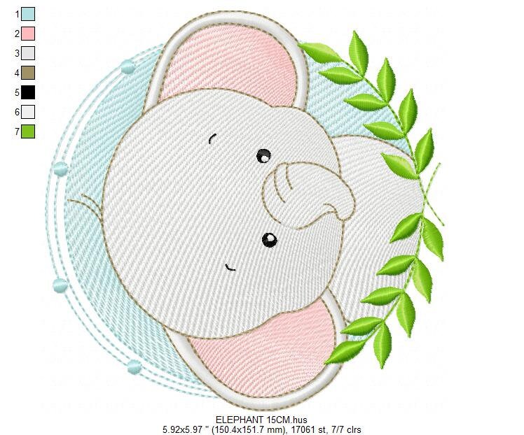 Elephant embroidery designs - Safari Animal embroidery design machine embroidery pattern - Boy embroidery file - instant download pes jef - Marcia Embroidery