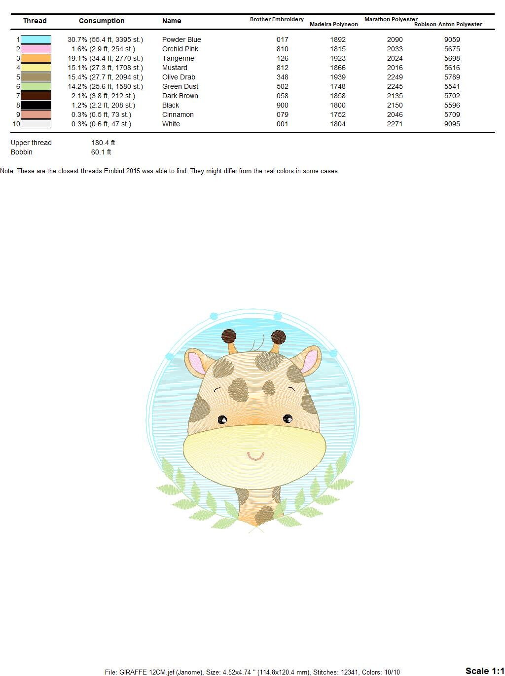 Giraffe embroidery design - Animal embroidery designs machine embroidery pattern - Baby boy embroidery file - Safari embroidery download Marcia Embroidery