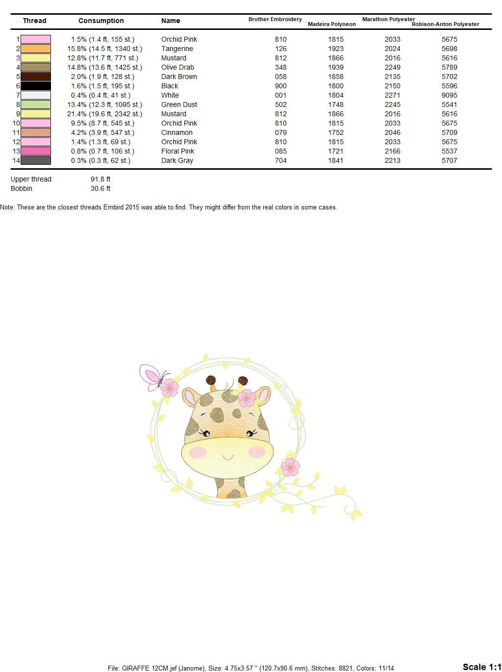 Giraffe embroidery designs - Safari animals embroidery design machine embroidery pattern - Baby girl embroidery file - instant download pes