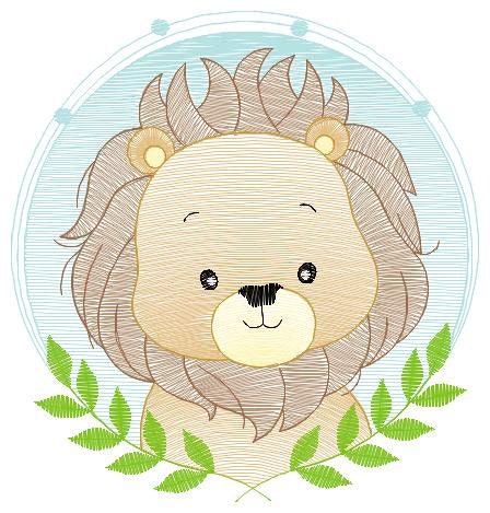 Lion face embroidery designs - Lion with laurel frame machine embroidery pattern - Safari wild animal file - Instant digital download pes Marcia Embroidery