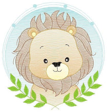 Carica l&#39;immagine nel visualizzatore di Gallery, Lion face embroidery designs - Lion embroidery design machine embroidery pattern - Safari embroidery file - Laurel frame embroidery download
