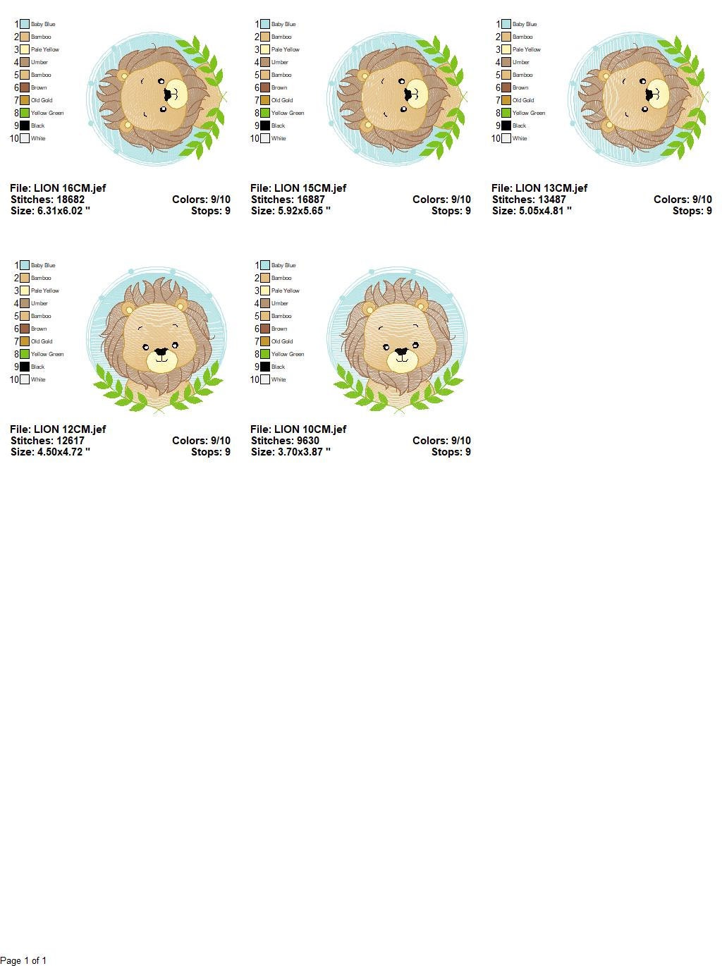 Lion face embroidery designs - Lion with laurel frame machine embroidery pattern - Safari wild animal file - Instant digital download pes Marcia Embroidery