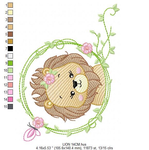 Lion embroidery designs - Safari embroidery design machine embroidery pattern - Baby boy embroidery file - Lion king embroidery download pes