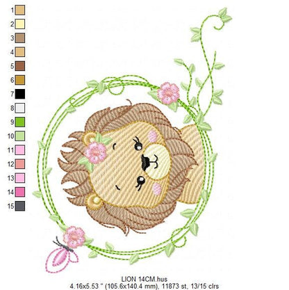 Lion embroidery designs - Safari embroidery design machine embroidery pattern - Baby boy embroidery file - Lion king embroidery download pes