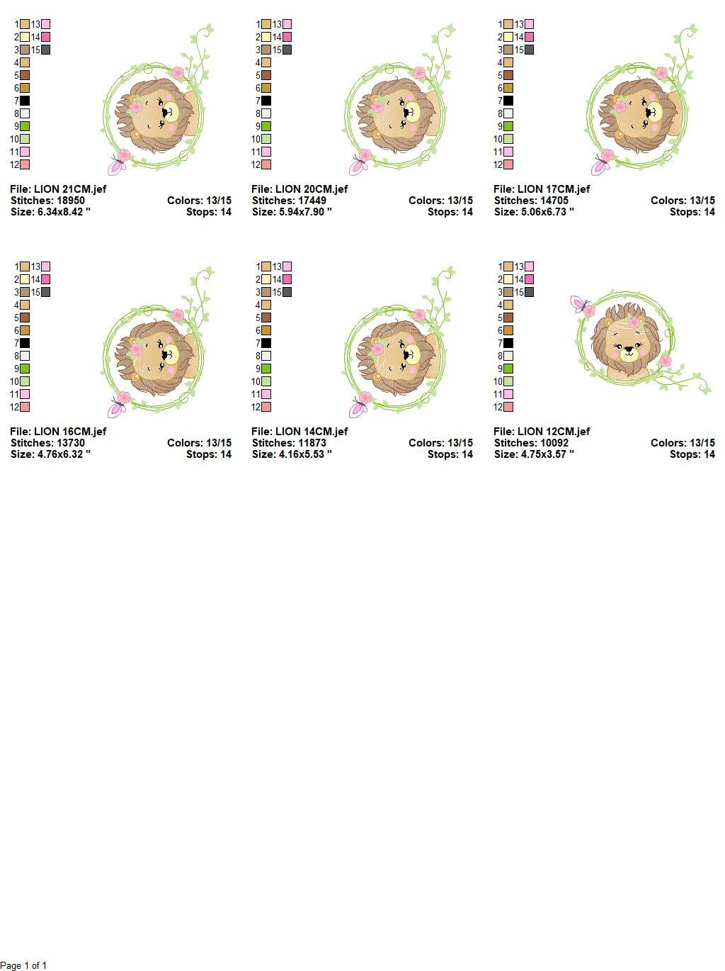 Lion embroidery designs - Safari embroidery design machine embroidery pattern - Baby boy embroidery file - Lion king embroidery download pes