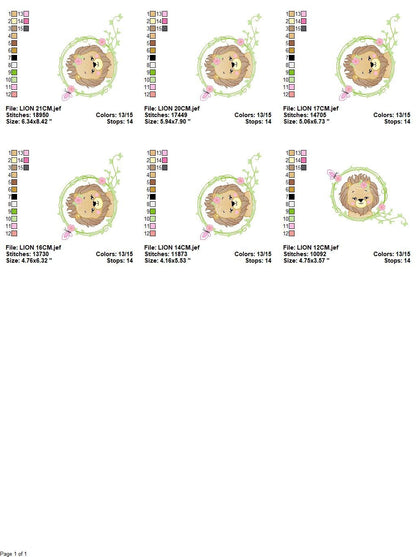 Lion embroidery designs - Safari embroidery design machine embroidery pattern - Baby boy embroidery file - Lion king embroidery download pes