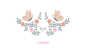 Butterfly frame embroidery designs - Flower embroidery design machine embroidery pattern - Butterfly embroidery file - baby girl embroidery