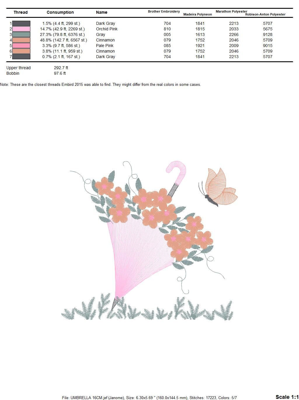 Umbrella with birds embroidery designs - Umbrella embroidery design machine embroidery pattern - Birds and Butterflies instant download pes