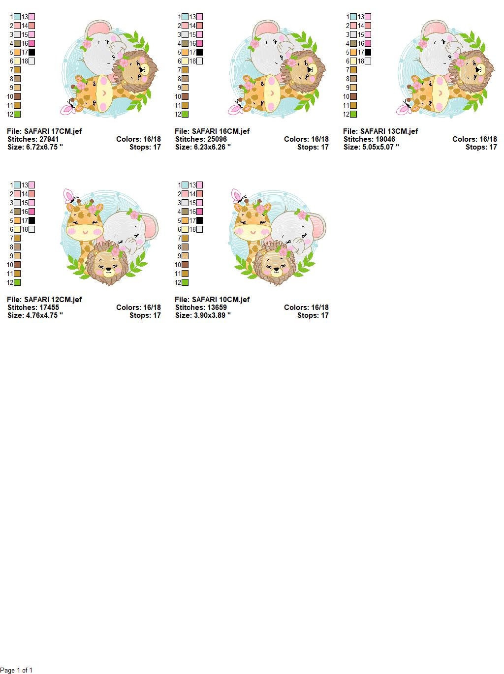 Female Safari Safari embroidery designs - Lion embroidery design machine embroidery pattern - Giraffe embroidery file - Elephant embroidery Marcia Embroidery