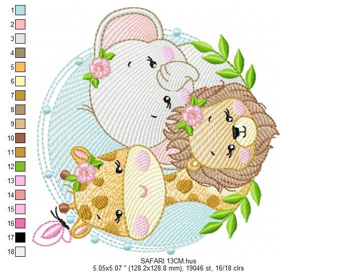 Female Safari Safari embroidery designs - Lion embroidery design machine embroidery pattern - Giraffe embroidery file - Elephant embroidery Marcia Embroidery