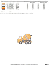 Load image into Gallery viewer, Concrete Mixer Truck embroidery designs - Vehicle embroidery design machine embroidery pattern - baby boy embroidery file - instant download
