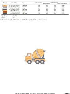 Concrete Mixer Truck embroidery designs - Vehicle embroidery design machine embroidery pattern - baby boy embroidery file - instant download