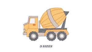 Concrete Mixer Truck embroidery designs - Vehicle embroidery design machine embroidery pattern - baby boy embroidery file - instant download