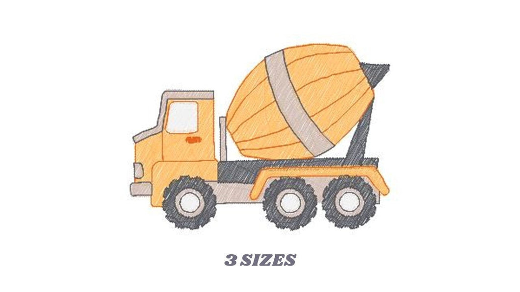 Concrete Mixer Truck embroidery designs - Vehicle embroidery design machine embroidery pattern - baby boy embroidery file - instant download