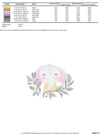 Elephant embroidery designs - Animal embroidery design machine embroidery pattern - Baby Boy embroidery file - Kid embroidery towel pillow Marcia Embroidery