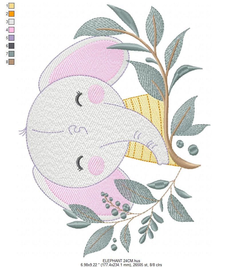 Elephant embroidery designs - Animal embroidery design machine embroidery pattern - Baby Boy embroidery file - Kid embroidery towel pillow Marcia Embroidery