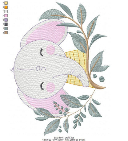 Elephant embroidery designs - Animal embroidery design machine embroidery pattern - Baby Boy embroidery file - Kid embroidery towel pillow Marcia Embroidery