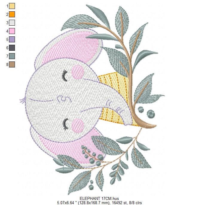 Elephant embroidery designs - Animal embroidery design machine embroidery pattern - Baby Boy embroidery file - Kid embroidery towel pillow Marcia Embroidery