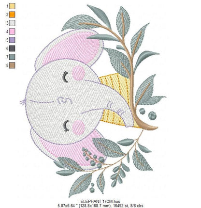 Elephant embroidery designs - Animal embroidery design machine embroidery pattern - Baby Boy embroidery file - Kid embroidery towel pillow Marcia Embroidery