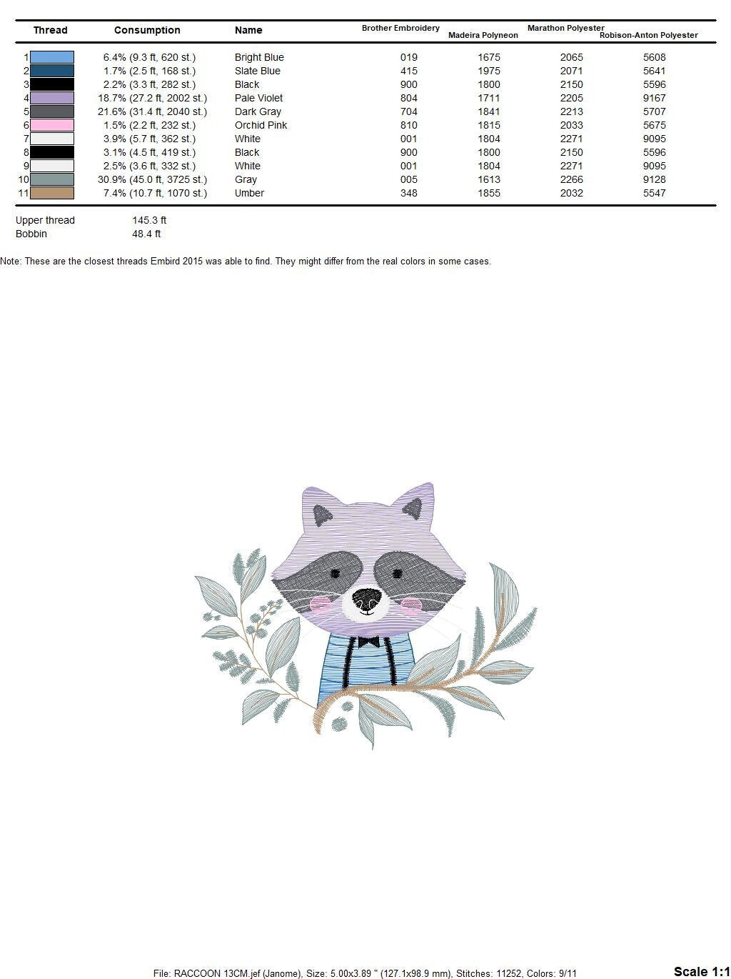 Raccoon embroidery designs - Animal embroidery design machine embroidery pattern - woodland embroidery file - Baby boy embroidery download Marcia Embroidery