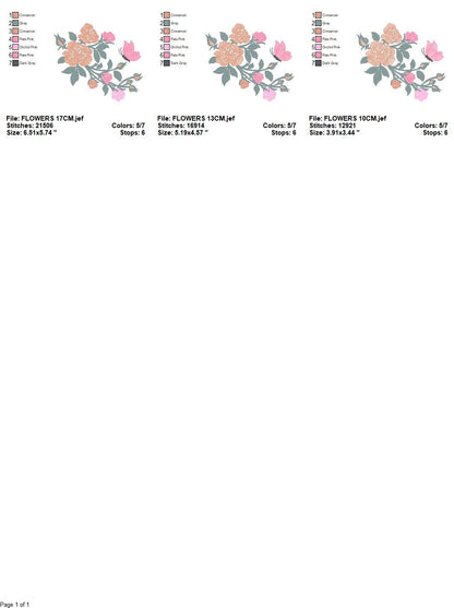 Butterfly embroidery design - Delicate Flowers embroidery designs machine embroidery pattern - Kitchen Towel embroidery file - pes download
