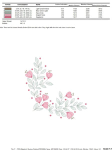 Flowers embroidery designs - Kitchen Towel embroidery design machine embroidery pattern - Tulip embroidery file - rose floral embroidery pes