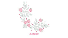 Load image into Gallery viewer, Flowers embroidery designs - Kitchen Towel embroidery design machine embroidery pattern - Tulip embroidery file - rose floral embroidery pes
