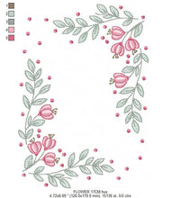 Load image into Gallery viewer, Flowers embroidery designs - Flower Frame embroidery design machine embroidery pattern - rose embroidery file - tea towel apron kitchen pes
