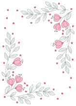 Cargar imagen en el visor de la galería, Flowers embroidery designs - Flower Frame embroidery design machine embroidery pattern - rose embroidery file - tea towel apron kitchen pes
