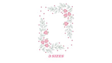 Load image into Gallery viewer, Flowers embroidery designs - Flower Frame embroidery design machine embroidery pattern - rose embroidery file - tea towel apron kitchen pes
