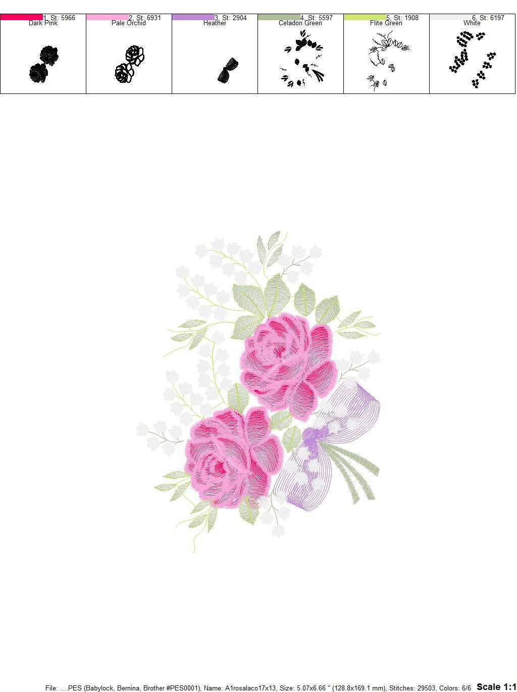 Floral Bouquet embroidery designs - Rose embroidery design machine embroidery pattern - Flower kitchen embroidery file - instant download