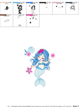 Carica l&#39;immagine nel visualizzatore di Gallery, Mermaid embroidery designs - Sea Princess embroidery design machine embroidery pattern - Mermaid rippled design - Baby Girl embroidery file

