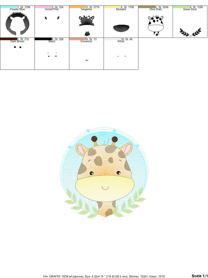 Giraffe embroidery design - Animal embroidery designs machine embroidery pattern - Baby boy embroidery file - Safari embroidery download Marcia Embroidery