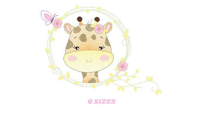 Giraffe embroidery designs - Safari animals embroidery design machine embroidery pattern - Baby girl embroidery file - instant download pes