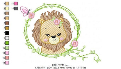 Lion embroidery designs - Safari embroidery design machine embroidery pattern - Baby boy embroidery file - Lion king embroidery download pes