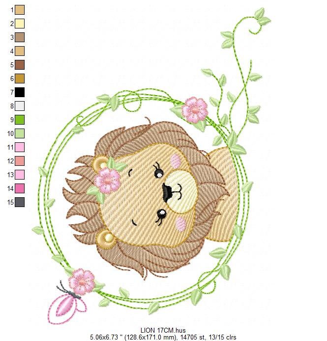 Lion embroidery designs - Safari embroidery design machine embroidery pattern - Baby boy embroidery file - Lion king embroidery download pes