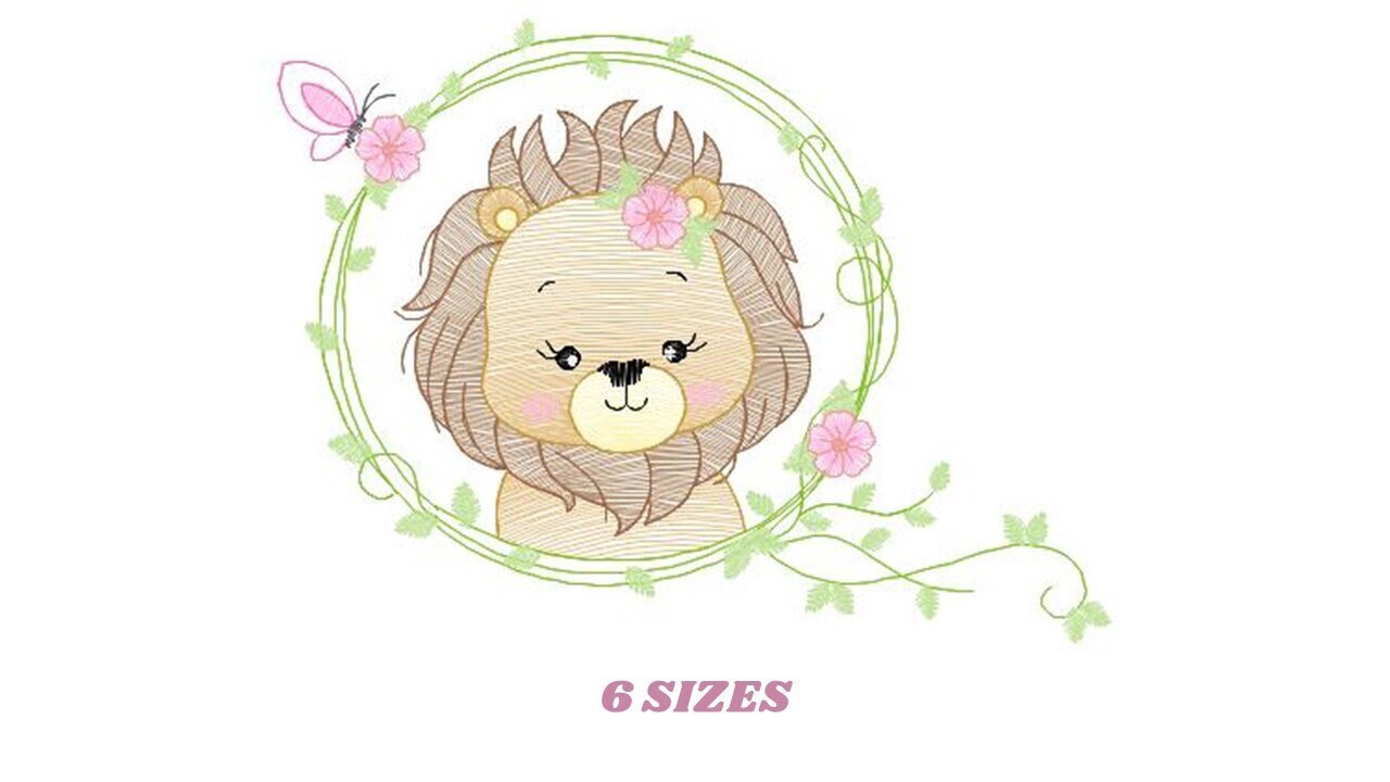 Lion embroidery designs - Safari embroidery design machine embroidery pattern - Baby boy embroidery file - Lion king embroidery download pes