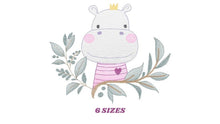 Load image into Gallery viewer, Hippo embroidery designs - Safari embroidery design machine embroidery pattern - Animal embroidery file - baby boy embroidery pes download
