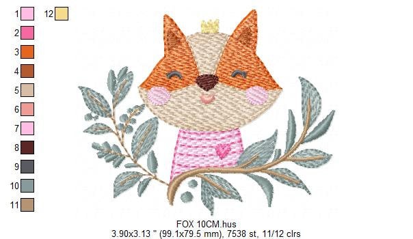 Fox embroidery designs - Red Fox embroidery design machine embroidery pattern - Woodland Animal embroidery file - Baby boy Marcia Embroidery