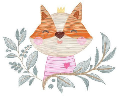 Fox embroidery designs - Red Fox embroidery design machine embroidery pattern - Woodland Animal embroidery file - Baby boy Marcia Embroidery