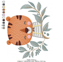 Cargar imagen en el visor de la galería, Tiger embroidery design - Animals embroidery designs machine embroidery pattern - Baby boy embroidery file - Tiger Safari Jungle download
