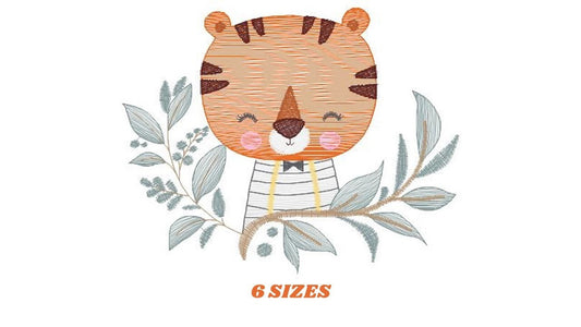 Tiger embroidery design - Animals embroidery designs machine embroidery pattern - Baby boy embroidery file - Tiger Safari Jungle download