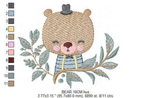 Cargar imagen en el visor de la galería, Bear embroidery designs - Baby boy embroidery design machine embroidery pattern - Teddy Bear with hat embroidery file - instant download pes
