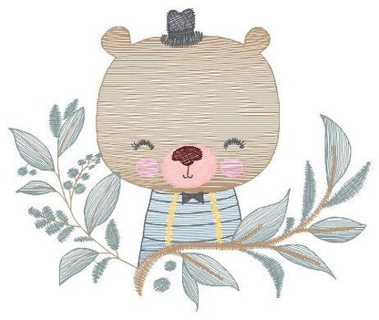 Bear embroidery designs - Baby boy embroidery design machine embroidery pattern - Teddy Bear with hat embroidery file - instant download pes Marcia Embroidery