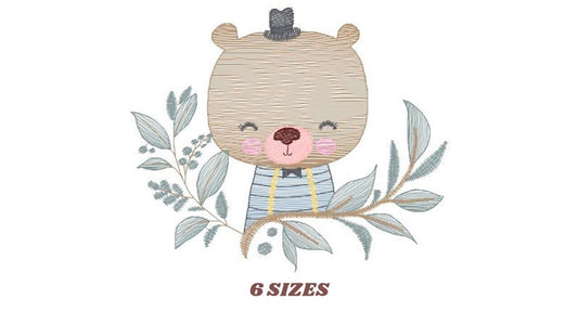 Bear embroidery designs - Baby boy embroidery design machine embroidery pattern - Teddy Bear with hat embroidery file - instant download pes Marcia Embroidery