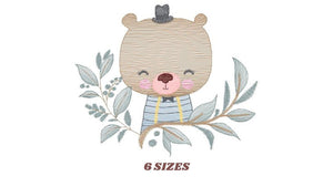 Bear embroidery designs - Baby boy embroidery design machine embroidery pattern - Teddy Bear with hat embroidery file - instant download pes