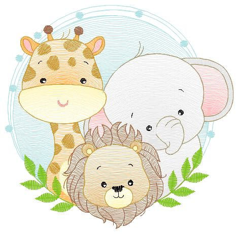 Safari Animals embroidery designs - Lion embroidery design machine embroidery pattern - Giraffe embroidery - Elephant embroidery download