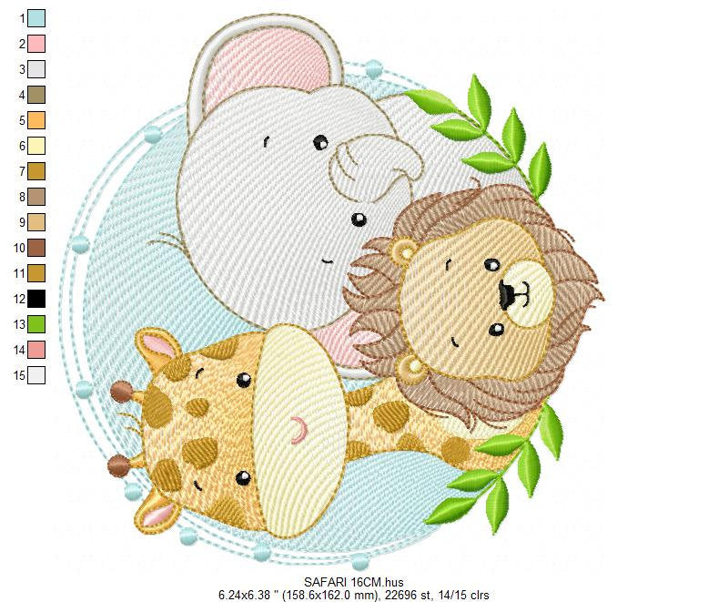 Safari Animals embroidery designs - Lion embroidery design machine embroidery pattern - Giraffe embroidery - Elephant embroidery download