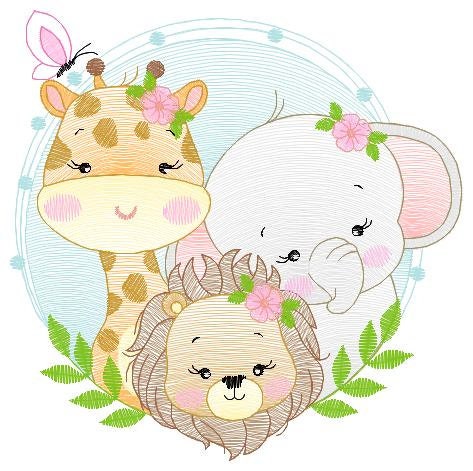 Female Safari Safari embroidery designs - Lion embroidery design machine embroidery pattern - Giraffe embroidery file - Elephant embroidery Marcia Embroidery